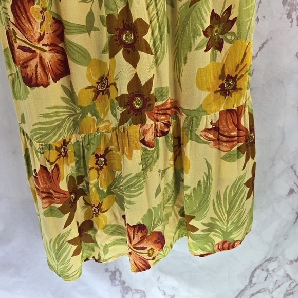 Faithfull The Brand Dress Women 4 Small Yellow Floral Midi Maxi Melia Ocho Rios - Picture 9 of 11